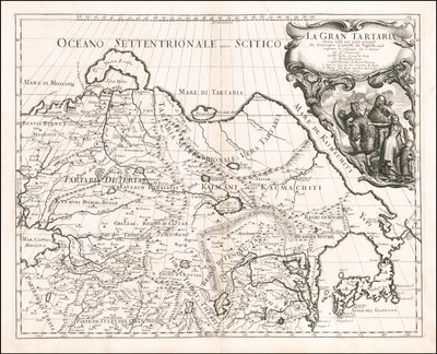 1683 års karta över Stora Tartariet av Giacomo Cantelli da Vignola av Giacomo Cantelli
