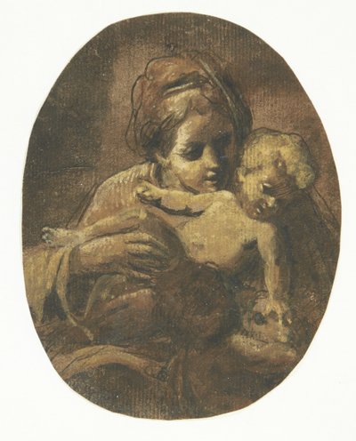 Madonna med barn av Giacomo Cavedone