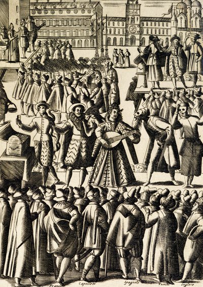 Charlataner på Markusplatsen i Venedig av Giacomo Franco