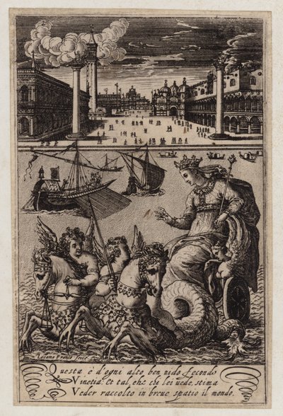 Utsikt över Markusplatsen, Venedig (gravyr) av Giacomo Franco