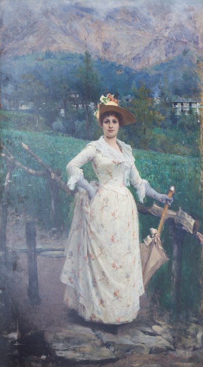 Dam på landsbygden av Giacomo Grosso