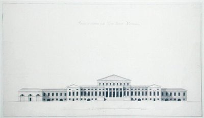 Planera för prins Youssoupovs residens vid floden Fontanka, St. Petersburg (sett från trädgårdssidan) av Giacomo Quarenghi