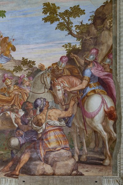 Alexander den store täcker Darius lik med en mantel, Stora salen av Giambattista (1526 78) Zelotti
