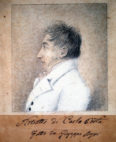 Porträtt av Carlo Porta (1775 - 1821) av G. Bassi. av Giambattista Bassi