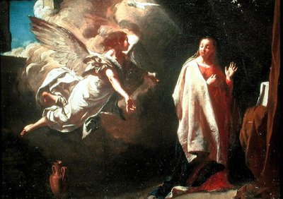 Bebådelsen (olja på duk) av Giambattista Piazzetta