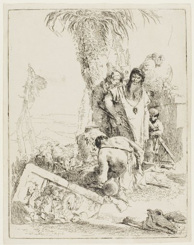 En herde med två trollkarlar, från Scherzi av Giambattista Tiepolo