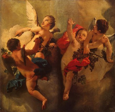 Cupids med vindruvor. Serie fyra årstider, 1740-talet. av Giambattista Tiepolo