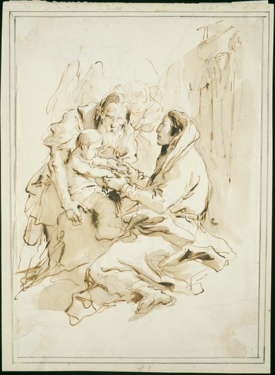 Den heliga familjen, Saint Joseph med en bok av Giambattista Tiepolo