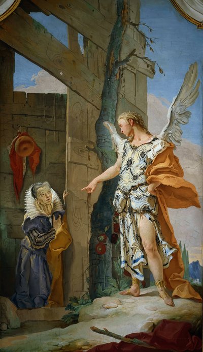 Ängelns uppträdande inför Sara, ca 1728. av Giambattista Tiepolo