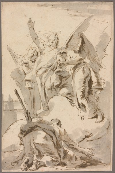 Tre änglar som visar sig för Abraham av Giambattista Tiepolo