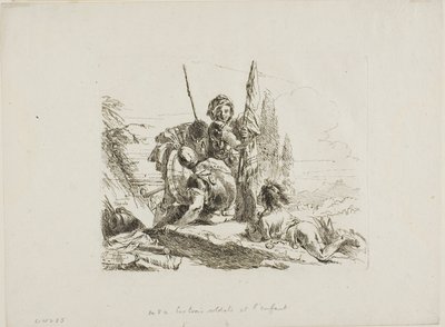 Tre soldater och en pojke, från Capricci av Giambattista Tiepolo