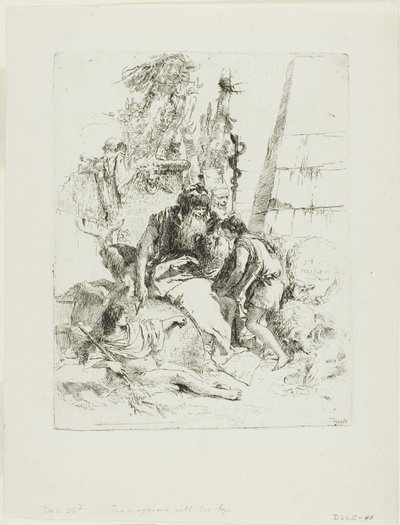 Två trollkarlar med två pojkar, från Scherzi av Giambattista Tiepolo