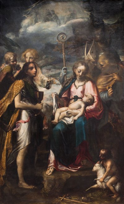 Jungfru Maria med barnet och passionens mysterium av Giambattista Tinti