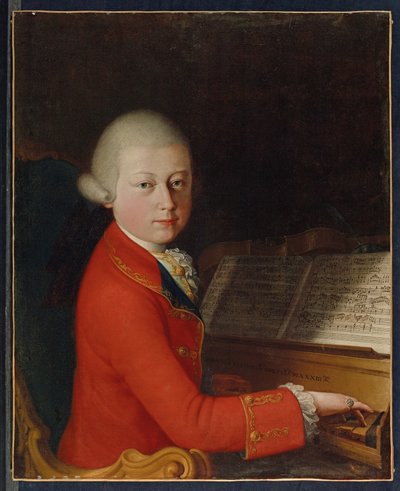 Porträtt av Wolfgang Amadeus Mozart, 13 år, i Verona av Giambettino (attr. to) Cignaroli
