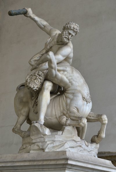 Herkules i kampen mot kentauren Nessus av (after) Giambologna
