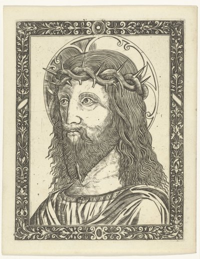 Kristi huvud med törnekrona i ram av Giampietrino Birago (attributed to)