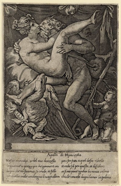 Jupiter och Mnemosyne efter Perino del Vaga, 1527 av Gian Jacopo Caraglio