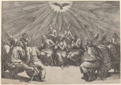 Pingst av Gian Jacopo Caraglio after Raphael