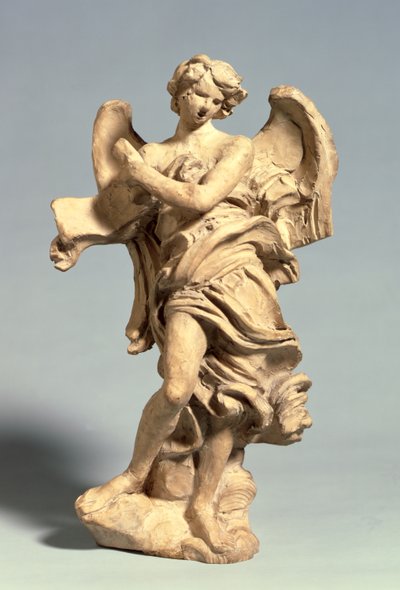 Angel Holding the Superscription, c.1668-69 (lågbränd lera) av Gian Lorenzo Bernini