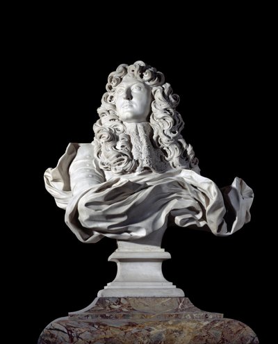 Byst av Ludvig XIV, kung av Frankrike. Skulptur av Gian Lorenzo av Gian Lorenzo Bernini