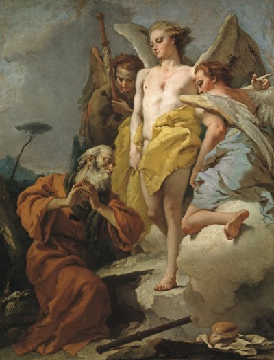 Abraham och de tre änglarna, ca 1770 av Giovanni Domenico Tiepolo
