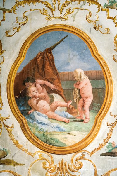 Fresk från Putti-rummet, i Foresteria (gästhuset) 1757 av Giovanni Domenico Tiepolo