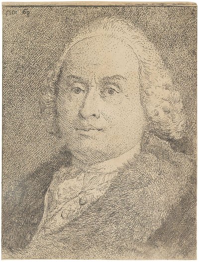 Porträtt av Giovanni Battista Tiepolo 1696-1770, 1770. av Giandomenico Tiepolo
