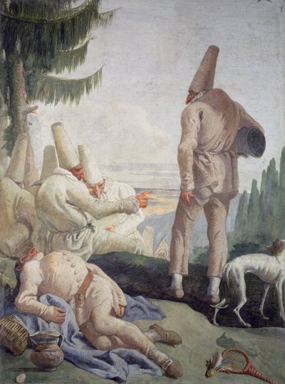 Pulcinella på semester av Giovanni Domenico Tiepolo