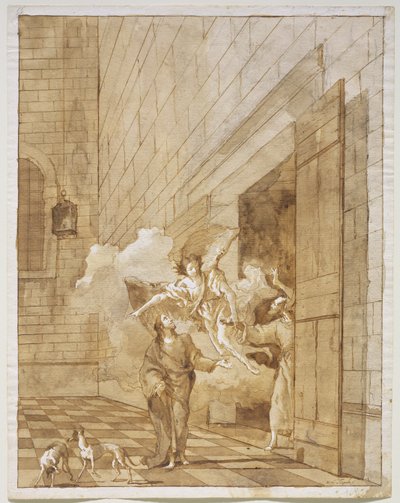 Befrielsen av St. Peter och St. John från fängelset, c.1770 av Giovanni Domenico Tiepolo