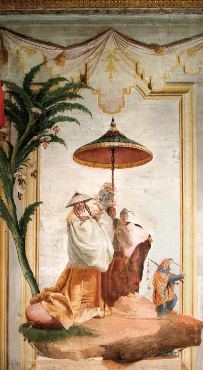 Mandarinvandringen, från det kinesiska rummet i Foresteria, 1757 av Giovanni Domenico Tiepolo