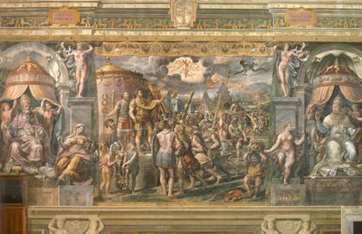 Korsets uppenbarelse för kejsar Konstantin, 1517-1524 av Gianfrancesco Penni