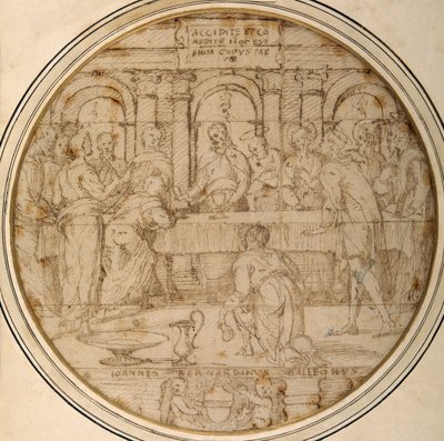 Eukaristin (penna  brunt bläck på papper) av Giannicola di Paolo