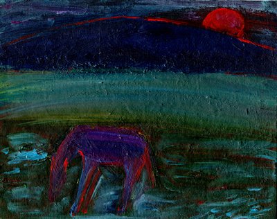 Hästen och den röda månen, 2016, av Gigi Sudbury