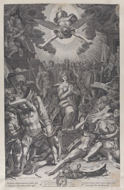 Sankta Katarinas martyrskap, efter Bernardino Passari, 1588. av Gijsbert Van Veen