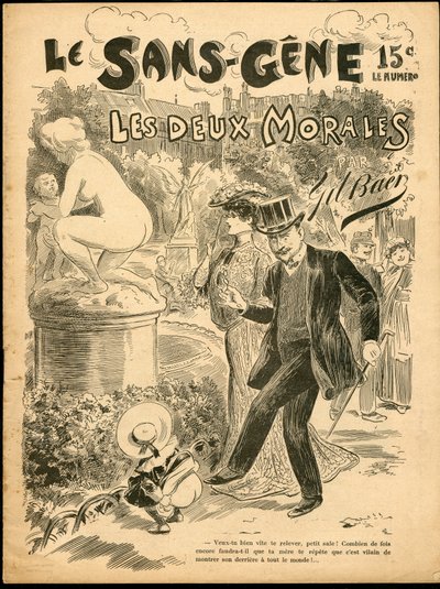 Sans-genen - Illustration av Gil Baer (1859-1931): Konst, Skulptur Staty, Barndom, Offentlig trädgård, Nudite av Gil (1859 1931) Baer