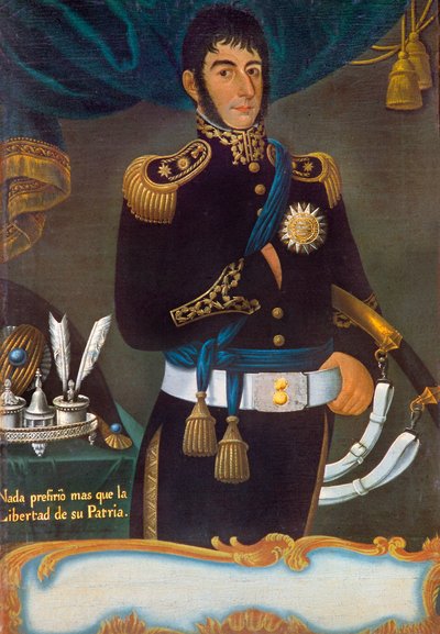 Porträtt av Jose san Martin av Gil de Castro