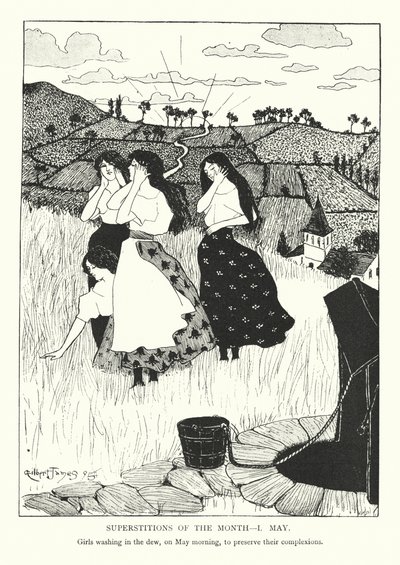 Månadens vidskepelse - 1 maj (litografi) av Gilbert James