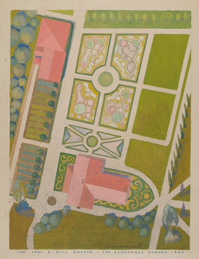 John B. Bull Garden, ca. 1938. av Gilbert Sackerman