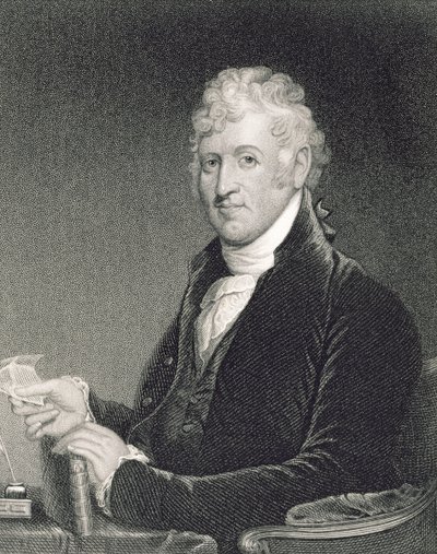 David Humphreys, graverad av George Parker (fl.1834-d.1868) efter en kopia av originalmålningen av James Herring (1794-1867) av Gilbert Stuart