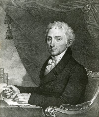 James Monroe, USA:s 5:e president (s/v litho) av Gilbert Stuart