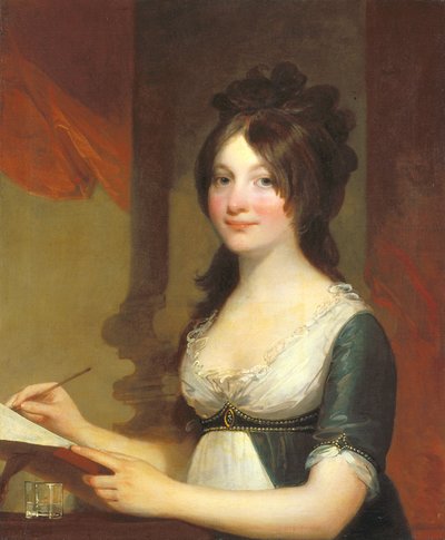 Porträtt av en ung kvinna (olja på duk) av Gilbert Stuart