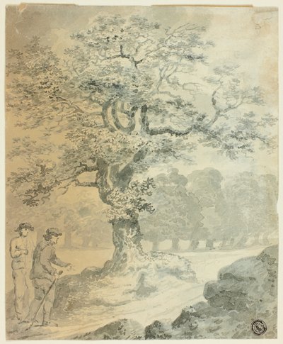 Landskap med två mansfigurer av Gilbert Stuart Newton