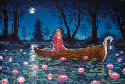 Vattenliljor i månskenet, 2002 av Gilbert Williams