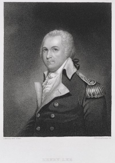 General Henry Lee (1756-1818), graverad av John Francis Eugene PrudHomme (1800-92) efter en kopia av originalmålningen av James Herring (1794-1867) av Gilbert after Stuart