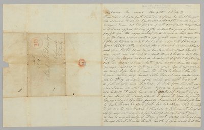 Brev till Samuel Fox från Giles Saunders angående slavhandeln, 9 mars 1847. av Giles Saunders