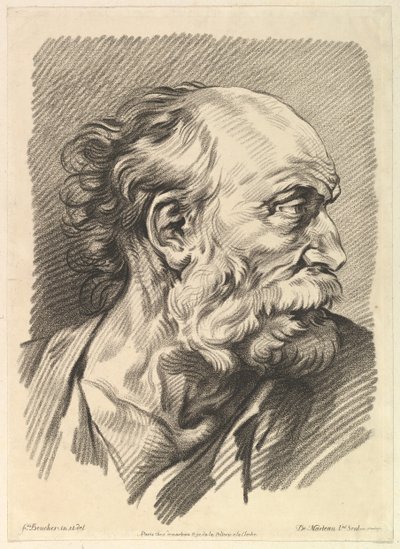 Head of a Man, mitten av 1700-talet. av Gilles Demarteau