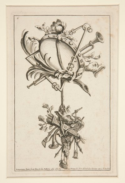Ett ark från Several Trophees av Gilles Demarteau