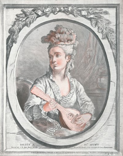Porträtt av Madame Huet, c1700-talet av Gilles Demarteau
