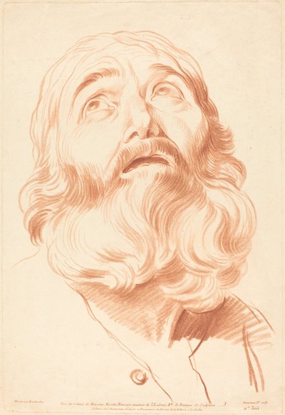 Chef för en man av Gilles Demarteau, the Elder after Edme Bouchardon