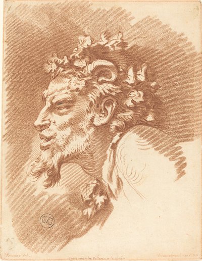 Chef för en faun av Gilles Demarteau, the Elder after François Boucher